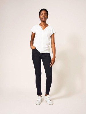 Black Denim White Stuff Amelia Skinny Leg Jeans | 39671TXEG