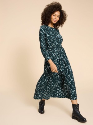 Black Print White Stuff Olive Jersey Dress | 69704QLCN