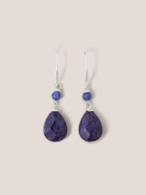 Blue Multi White Stuff Blue And Purple Stone Drop Earrings | 23981DAQE