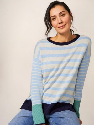 Blue Multi White Stuff Olive Jumper | 93806KQET