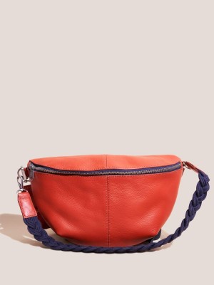 Bright Orange White Stuff Sebby Leather Sling Bag | 07496GEDS