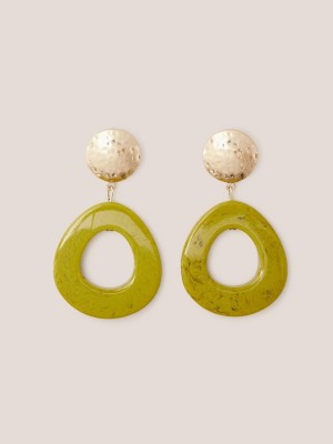 Chartreuse Multi White Stuff Jasmine Resin Earring | 78453YFWH