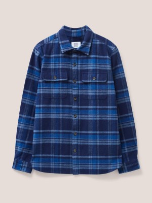 Dark Navy White Stuff Darwen Check Woven Overshirt | 75329KAYX