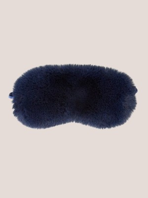 Dark Navy White Stuff Faux Fur Velvet Eye Mask | 82537HWBZ