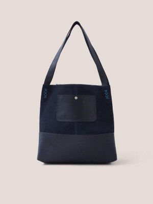 Dark Navy White Stuff Hettie Leather Tote | 47351VNYX