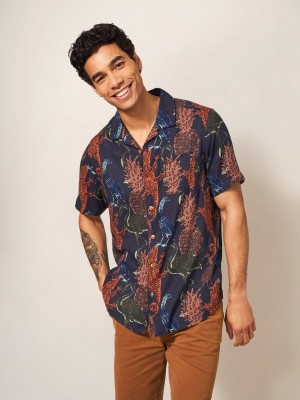 Dark Navy White Stuff Safari Printed Shirt | 30945QCMX