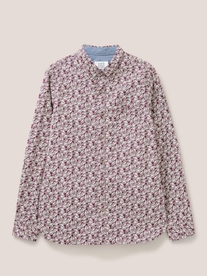 Dk Plum White Stuff Dandelion Printed Shirt | 12983YHQN