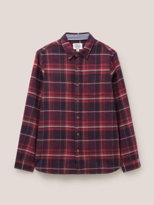 Dk Red White Stuff Moxley Brushed Check Shirt | 90452QYXZ