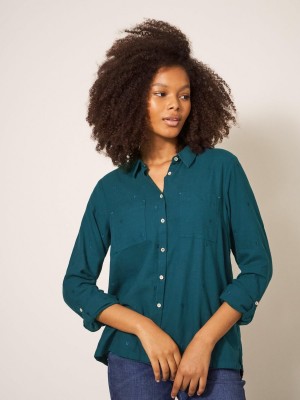 Dk Teal White Stuff Sophie Organic Cotton Shirt | 40875KETR