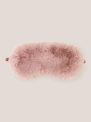 Dusty Pink White Stuff Faux Fur Velvet Eye Mask | 93076VDXP