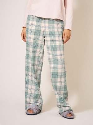 Green Multi White Stuff Nina Organic Check Pj Bottom | 47831CGFR