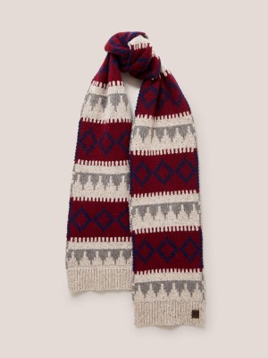 Grey Multi White Stuff Chunky Wool Fairisle Scarf | 35816KZBQ