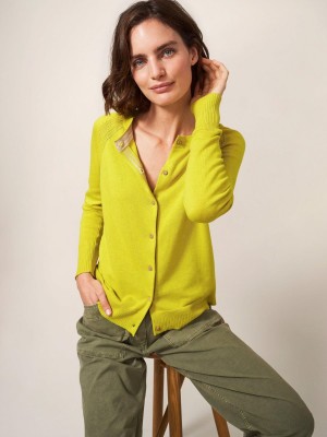 Light Chartreuse White Stuff Lulu Crew Neck Cardigan | 21347PTAS