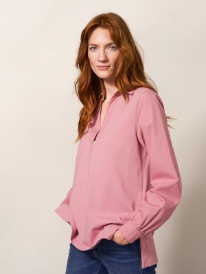 Mid Pink White Stuff Fran Plain Shirt | 79430BRZX