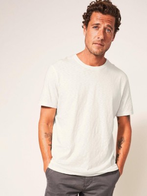 Natural White White Stuff Abersoch Short Sleeve Tee | 05369YIFT