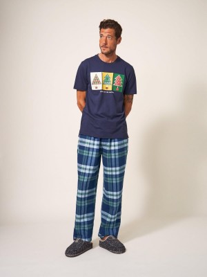 Navy Multi White Stuff Moorland Flannel Pj Trouser | 80794RZOS