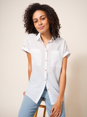 Pale Ivory White Stuff Ella Organic Cotton Shirt | 28076KUZC