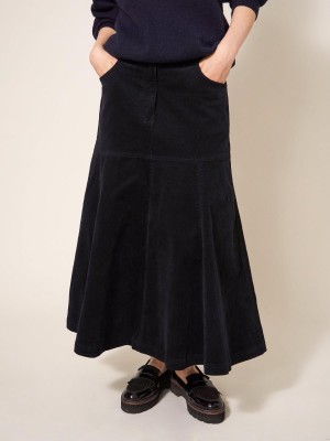 Pure Black White Stuff Quinn Organic Cord Skirt | 16504ERNS