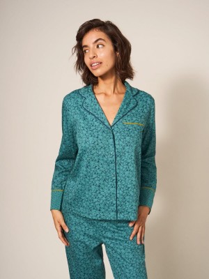 Teal Multi White Stuff Nina Organic Pj Shirt | 91207GLUK