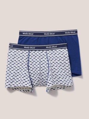 White Multi White Stuff 2 Pack Boxers Print And Plain | 93472CBNL