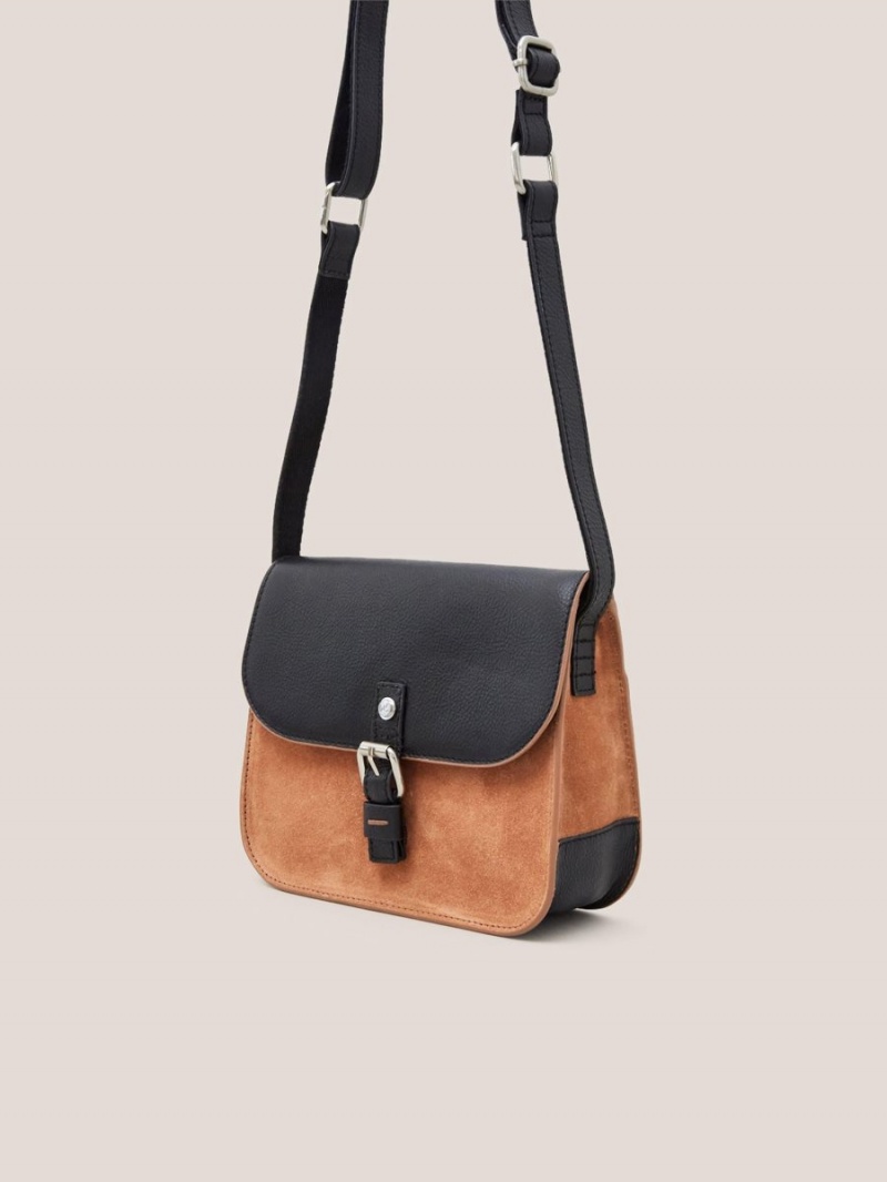 Black Multi White Stuff Eve Leather Satchel | 17430UNQF