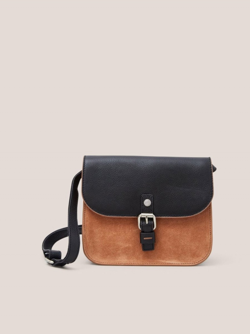 Black Multi White Stuff Eve Leather Satchel | 17430UNQF