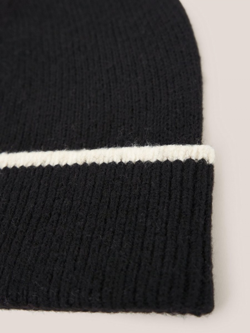 Black Multi White Stuff Sienna Knit Beanie | 06571FJRE