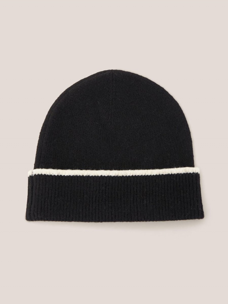 Black Multi White Stuff Sienna Knit Beanie | 06571FJRE