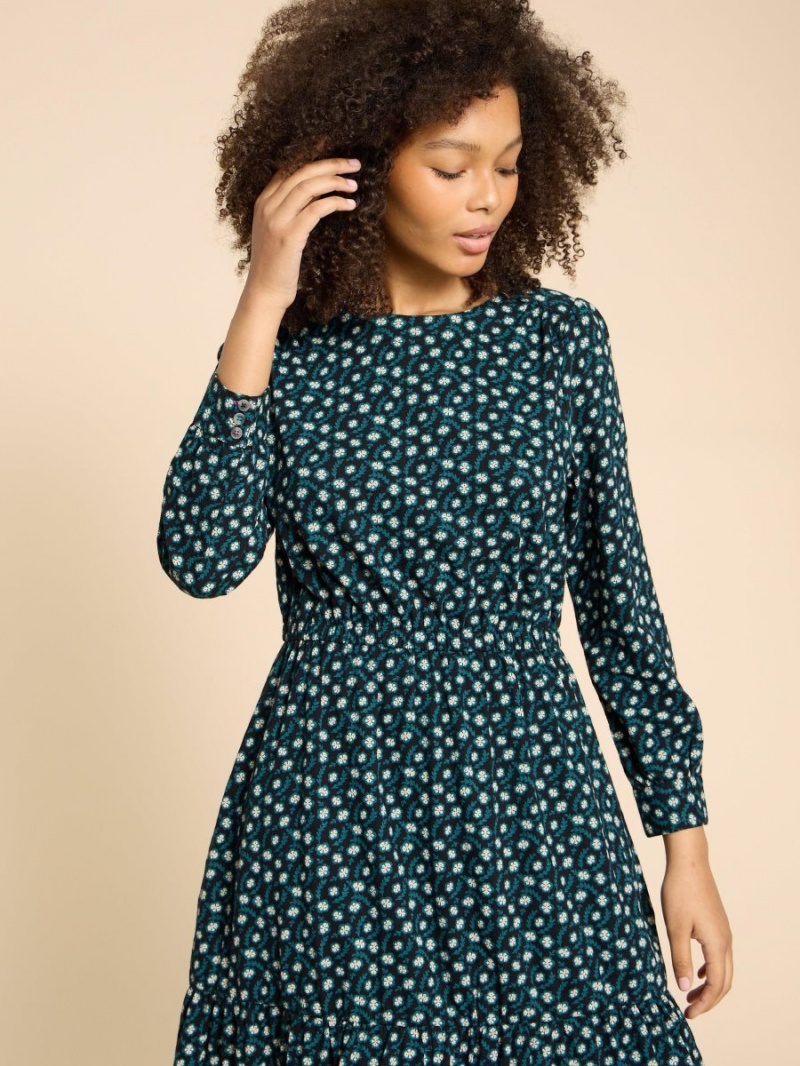 Black Print White Stuff Olive Jersey Dress | 69704QLCN