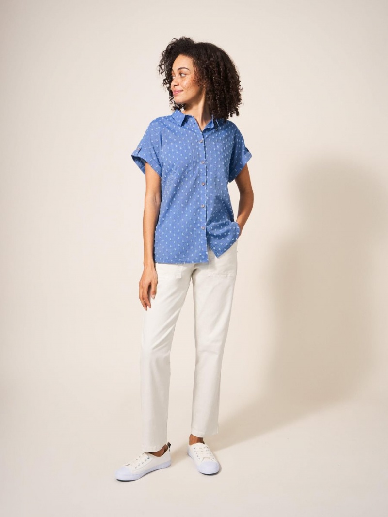 Blue Multi White Stuff Ella Organic Cotton Shirt | 48571GYOM