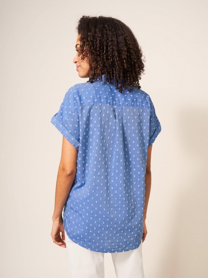 Blue Multi White Stuff Ella Organic Cotton Shirt | 48571GYOM