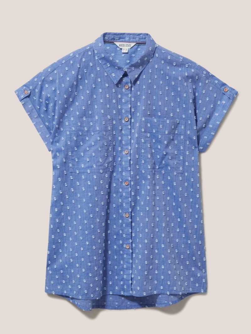 Blue Multi White Stuff Ella Organic Cotton Shirt | 48571GYOM