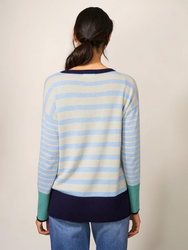 Blue Multi White Stuff Olive Jumper | 93806KQET