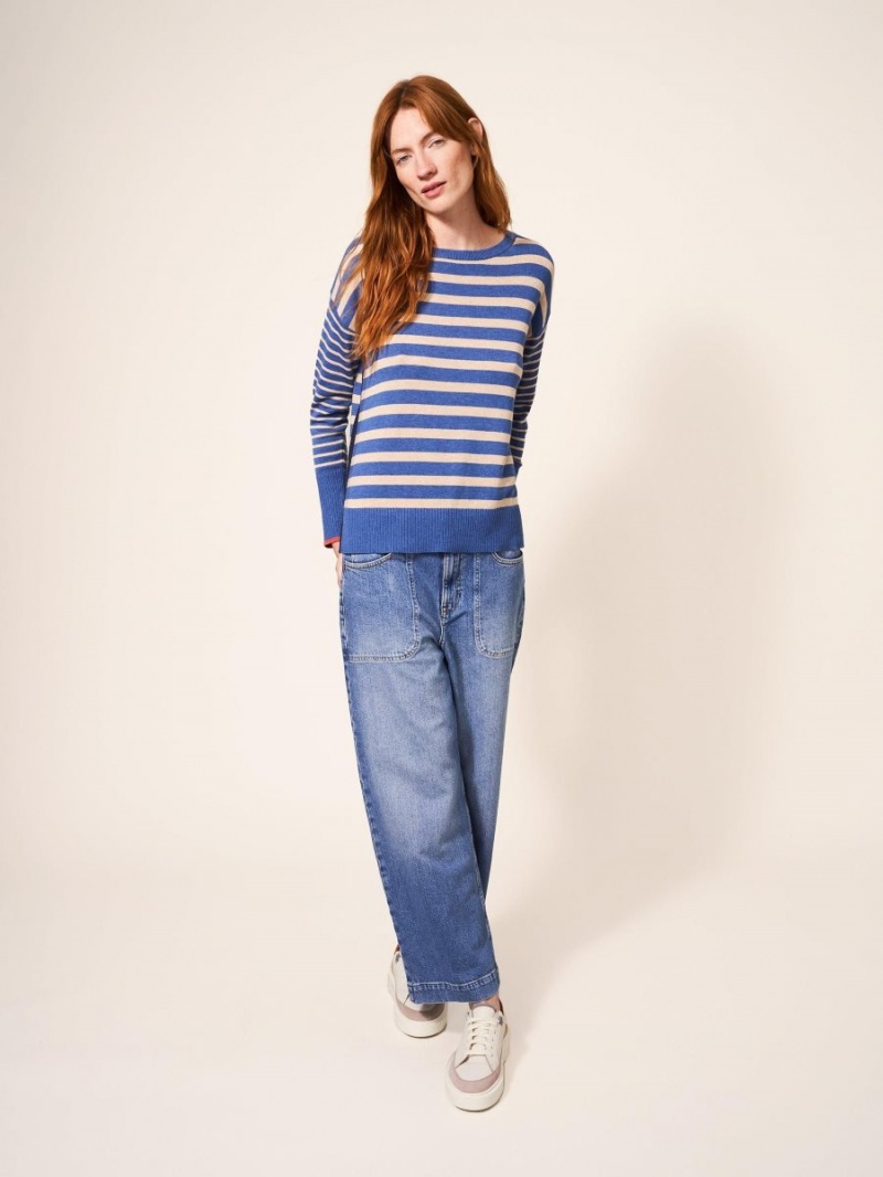 Blue Multi White Stuff Olive Stripe Jumper | 30629UYHS