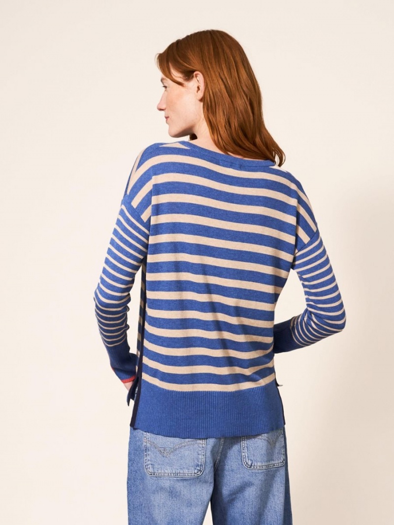 Blue Multi White Stuff Olive Stripe Jumper | 30629UYHS