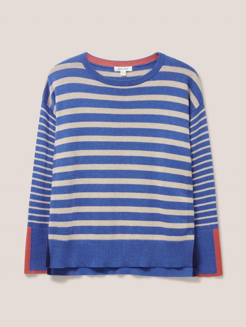 Blue Multi White Stuff Olive Stripe Jumper | 30629UYHS