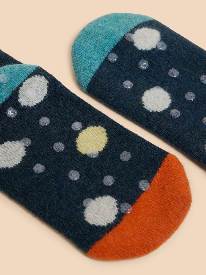 Blue Multi White Stuff Spot Loopback Socks | 75123NBPQ