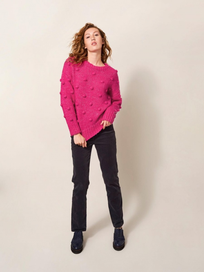 Bright Pink White Stuff Bobble Jumper | 48367TOLG