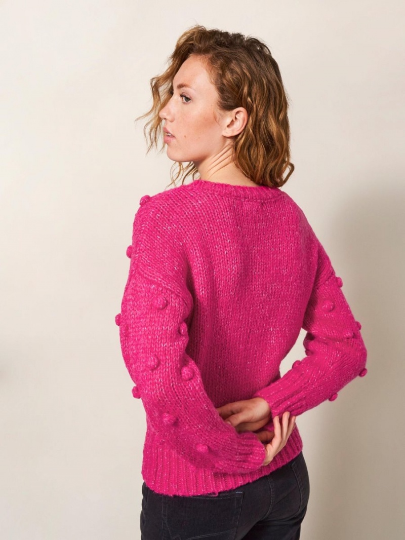 Bright Pink White Stuff Bobble Jumper | 48367TOLG