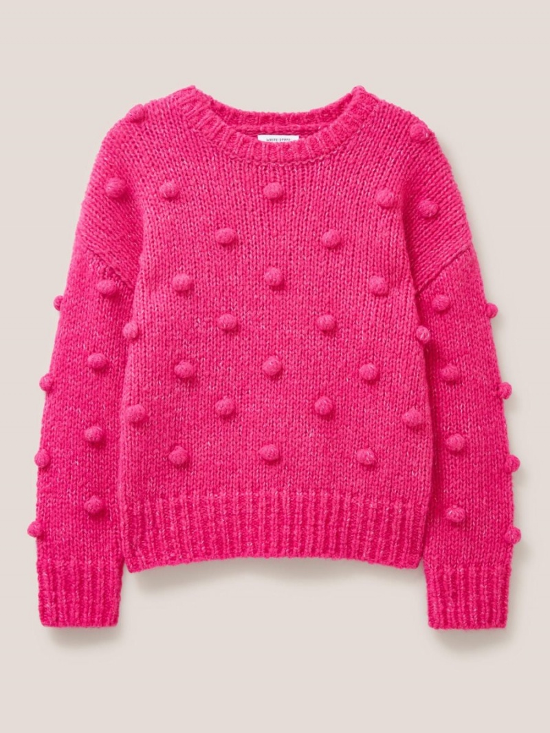 Bright Pink White Stuff Bobble Jumper | 48367TOLG