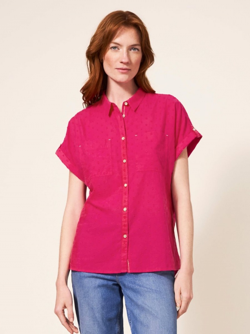 Bright Pink White Stuff Ella Organic Cotton Shirt | 57812QVXH