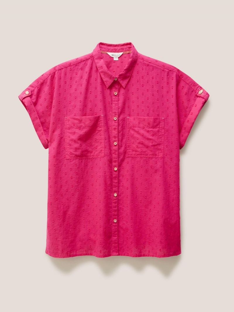 Bright Pink White Stuff Ella Organic Cotton Shirt | 57812QVXH