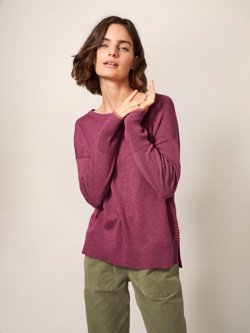 Bright Pink White Stuff Olive Crew Neck Jumper | 82091UKAP