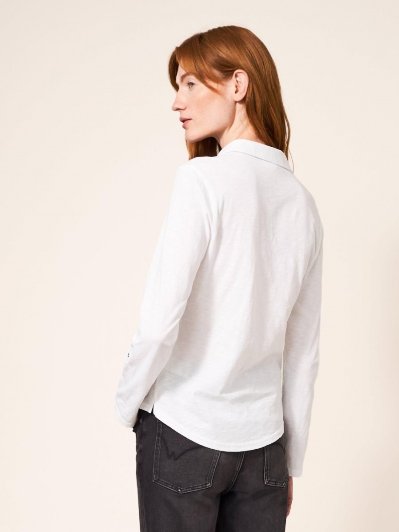 Brilliant White White Stuff Annie Cotton Jersey Shirt | 92430XSFT