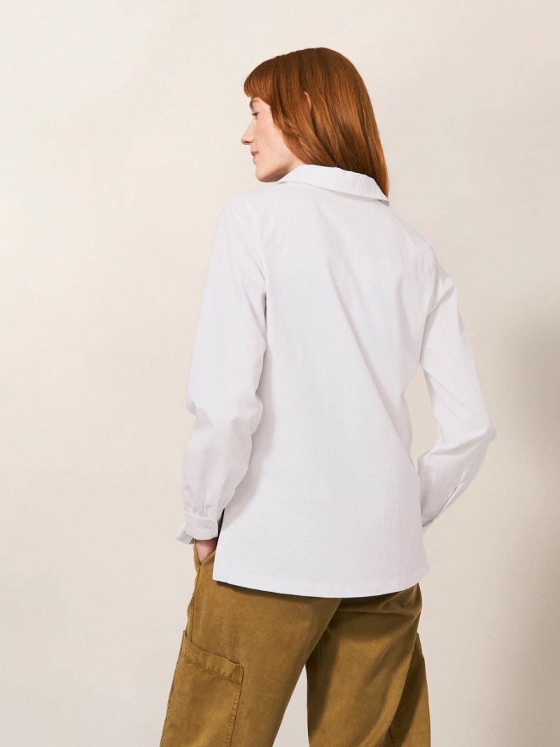 Brilliant White White Stuff Fran Long Sleeve Shirt | 93052BCPQ