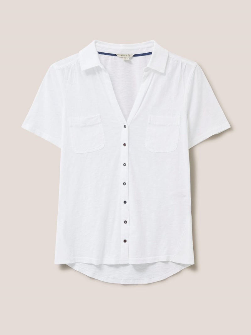 Brilliant White White Stuff Penny Pocket Jersey Shirt | 94201SPIV