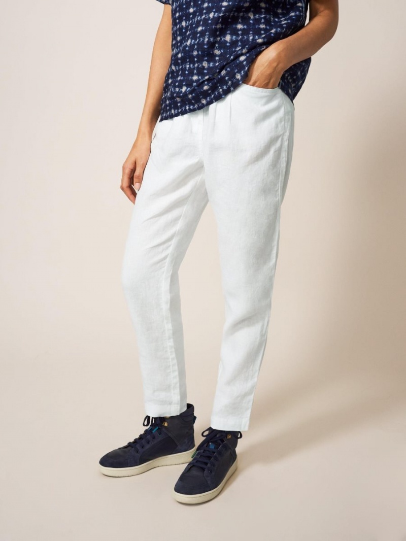 Brilliant White White Stuff Rowena Linen Trouser | 91785OTAG