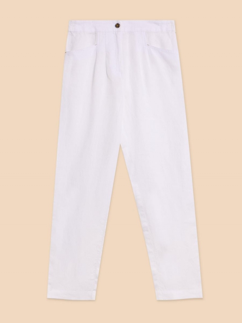 Brilliant White White Stuff Rowena Linen Trouser | 91785OTAG