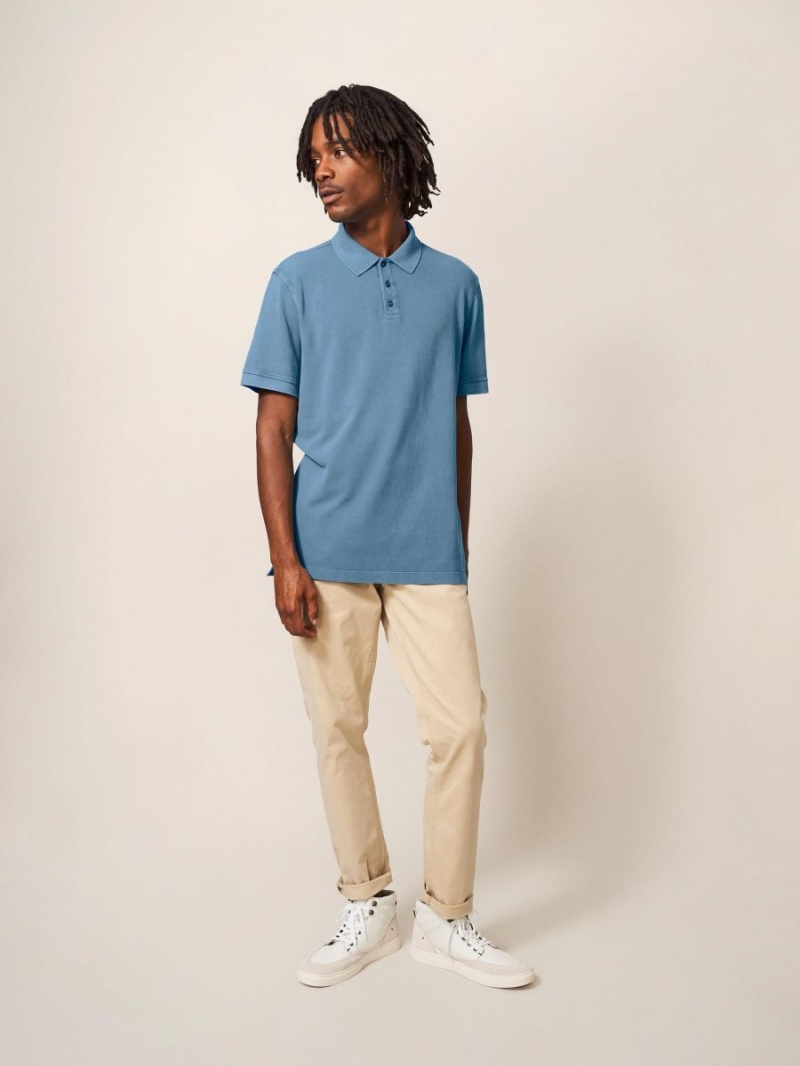 Chambray Blue White Stuff Utility Polo | 52310IOYB