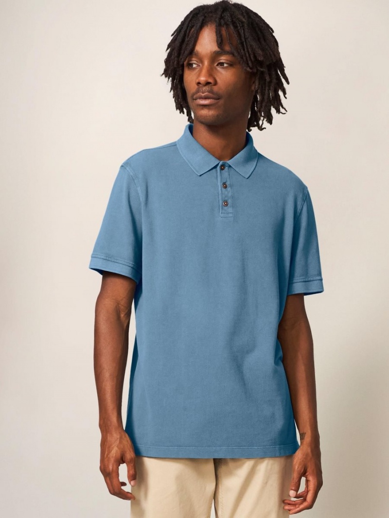 Chambray Blue White Stuff Utility Polo | 52310IOYB